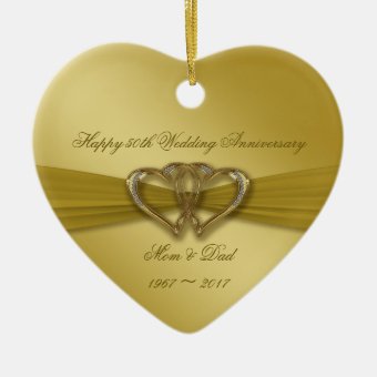 Classic Golden 50th Wedding Anniversary Ornament | Zazzle