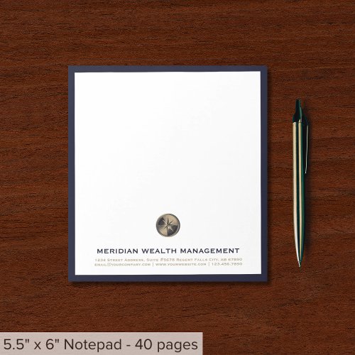 Classic Golden Compass Financial Planner Notepad