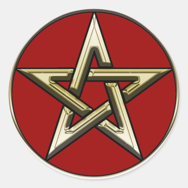 Classic Golden Pentagram Sticker (Front)