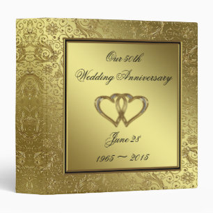 Classic Golden Wedding Anniversary 1.5" Binder
