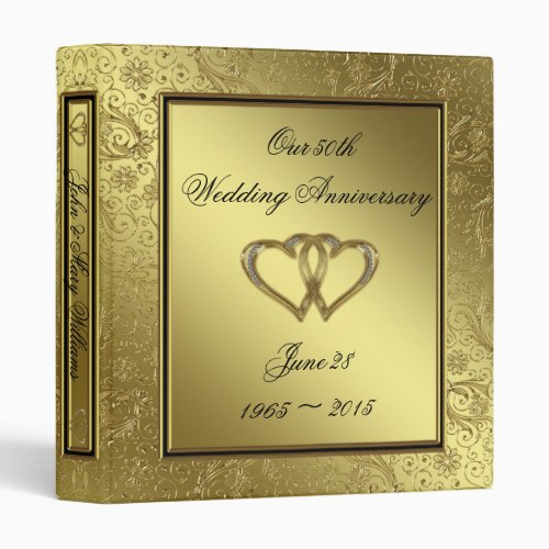 Classic Golden Wedding Anniversary 1 Binder