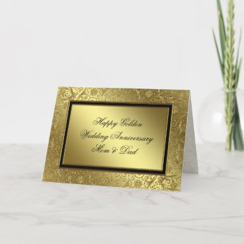 Classic Golden Wedding Anniversary Card by CreativeCardDesign at Zazzle