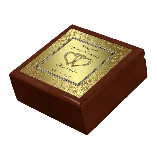 Classic Golden Wedding Anniversary Gift Box (Side)
