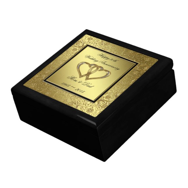 Classic Golden Wedding Anniversary Gift Box (Side)
