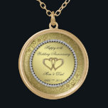 Classic Golden Wedding Anniversary Gold Plated Necklace<br><div class="desc">A Digitalbcon Images Design featuring a Glitter gold and satin color theme with a variety of custom images, shapes, patterns, styles and fonts in this one-of-a-kind "50th Wedding Anniversary" Hersheys Kisses. This elegant and attractive design comes complete with customizable text lettering and elements to suit your own special occasion making...</div>