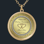 Classic Golden Wedding Anniversary Gold Plated Necklace<br><div class="desc">A Digitalbcon Images Design featuring a Glitter gold and satin color theme with a variety of custom images, shapes, patterns, styles and fonts in this one-of-a-kind "50th Wedding Anniversary" Hersheys Kisses. This elegant and attractive design comes complete with customizable text lettering and elements to suit your own special occasion making...</div>