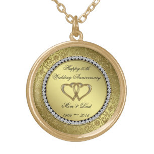 Classic Golden Wedding Anniversary Gold Plated Necklace