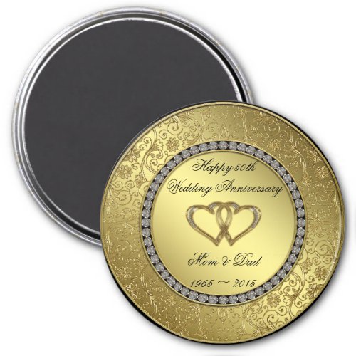 Classic Golden Wedding Anniversary Magnet