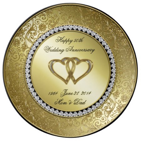 Classic Golden Wedding Anniversary Porcelain Plate