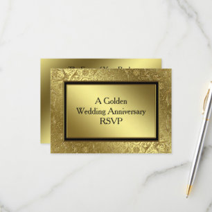 Classic Golden Wedding Anniversary RSVP Card