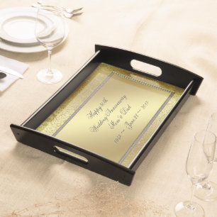 Classic Golden Wedding Anniversary Serving Tray