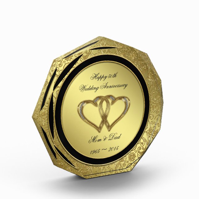 Classic Golden Wedding Photo Anniversary Award (Left)