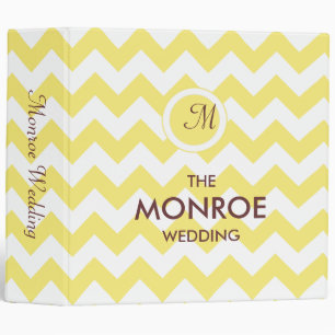 Classic Golden Yellow Chevron Pattern 3 Ring Binder