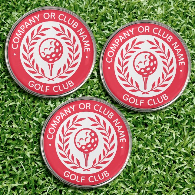 Classic Golf Ball Marker Set Custom Name Red (Creator Uploaded)