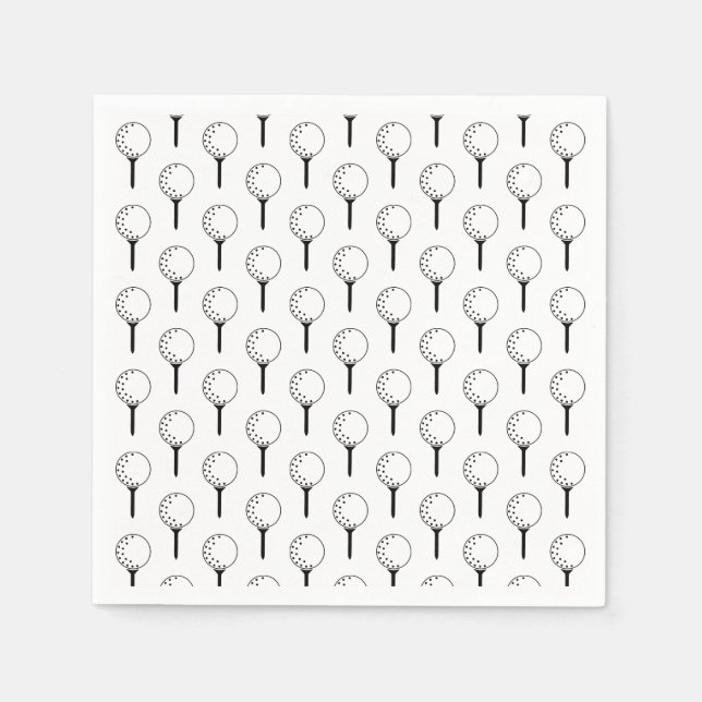 Classic Golf Balls Tees Timeless Sports Fun Napkins (Front)