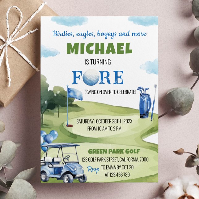 Classic Golf Boy Birthday Invitation (Creator Uploaded)