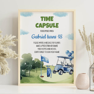 Classic Golf Boy Birthday Time Capsule Sign