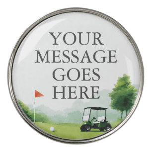 Classic Golf Buggy Custom Message Ball Marker
