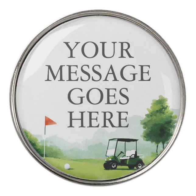 Classic Golf Buggy Custom Message Ball Marker (Front)