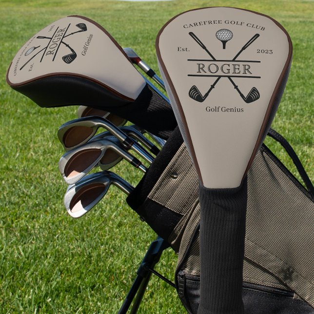 Classic Golf Club Brown Piping Golf Head Cover (Creator Uploaded)