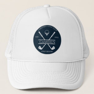 Classic Golf Club Name Dark Blue Trucker Hat