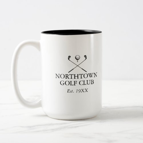 Classic Golf Club Name Personalized Two_Tone Coffee Mug