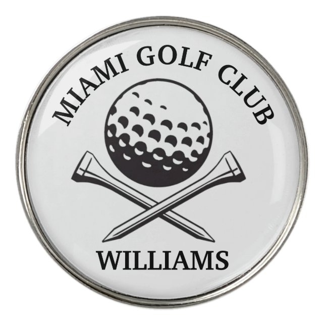 Classic Golf Club Player Name  Ball Marker (Front)