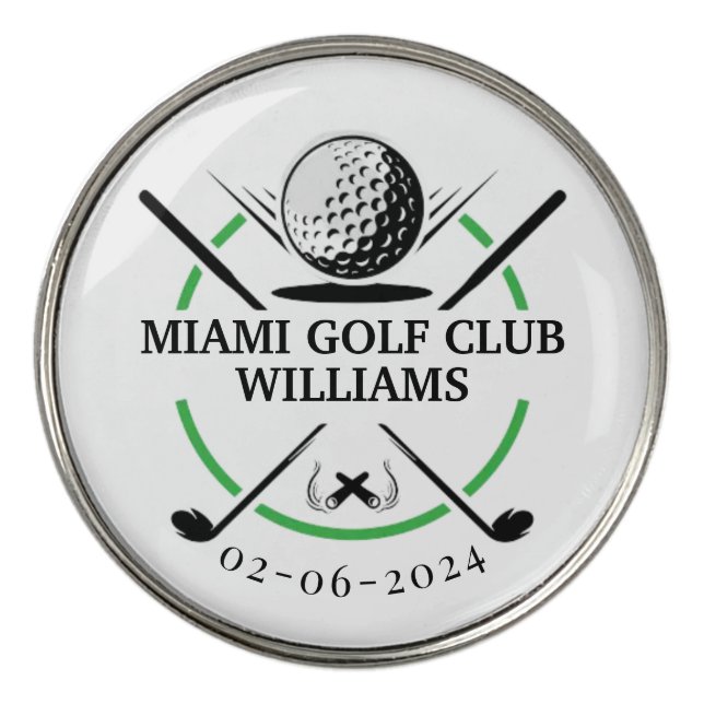 Classic Golf Club Player Name  Golf Ball Marker (Front)