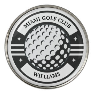 Classic Golf Club Player Name  Golf Ball Marker