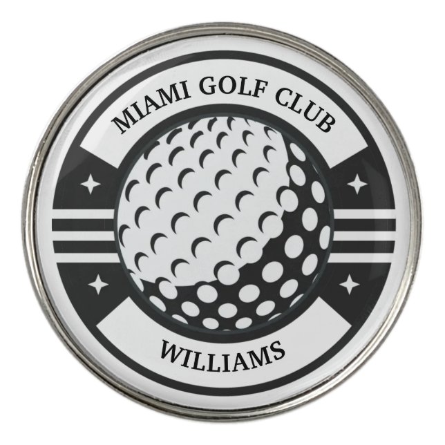 Classic Golf Club Player Name  Golf Ball Marker (Front)