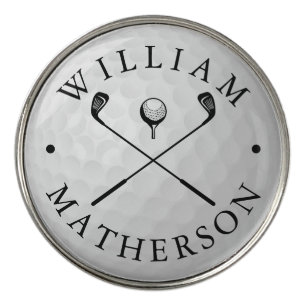 Classic Golf Clubs Custom Name  Ball Marker