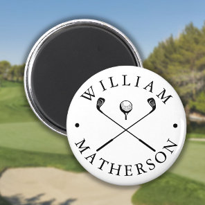 Classic Golf Clubs Custom Name Golf Ball Marker Magnet