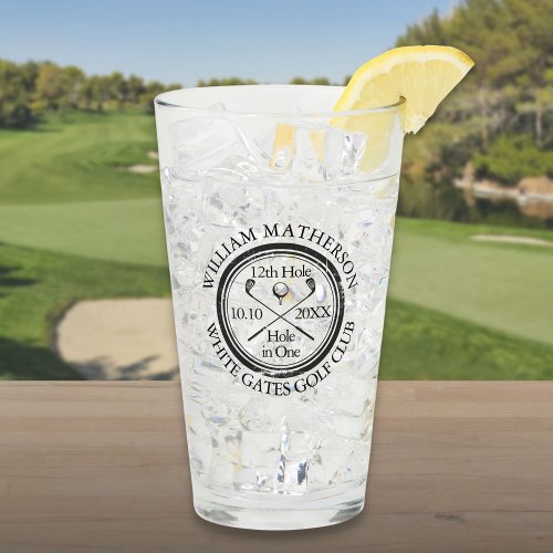 Classic Golf Hole in One Personalized Glass