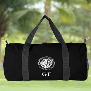Classic Golf Monogram Duffle Bag Custom Name Black