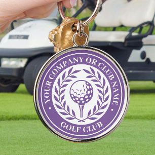 Classic Golf Personalized Name Purple Keychain
