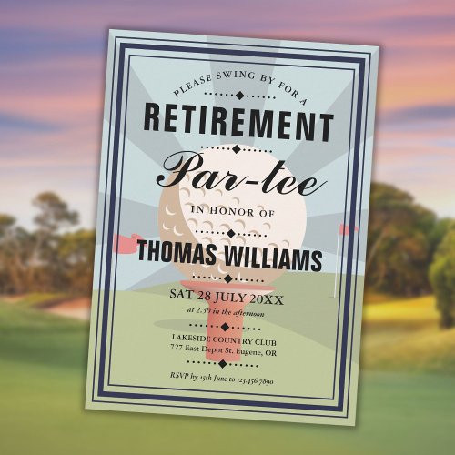 Classic Golf Retirement Partee Party  Invitation