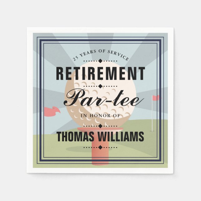Classic Golf Retirement Partee Party  Napkins (Front)