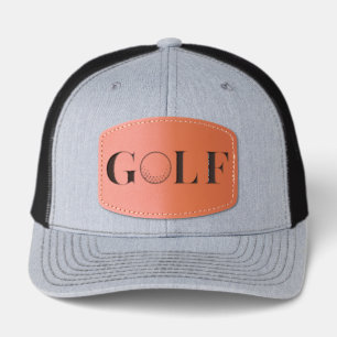 Classic Golf with Golf Ball Letter Leather Patch Hat