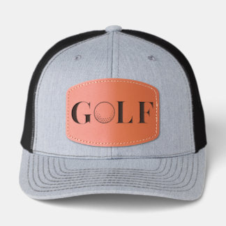 Classic Golf with Golf Ball Letter Leather Patch Hat