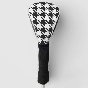 Classic Golfer Black Pepita Houndstooth Pattern Golf Head Cover