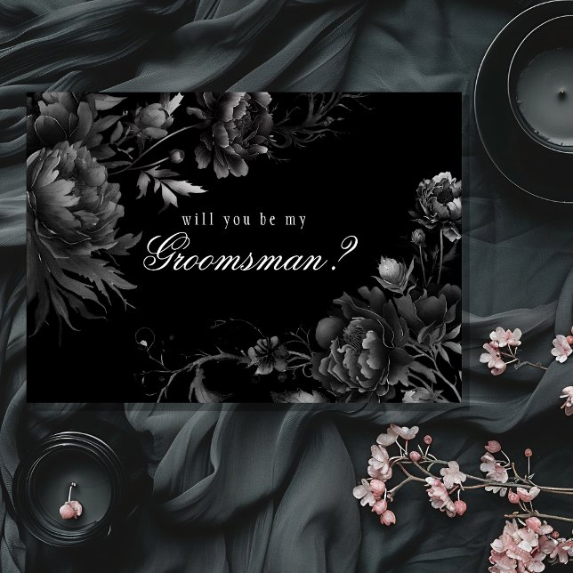 Classic Gothic Black Groomsman Proposal Card (Creator Uploaded)
