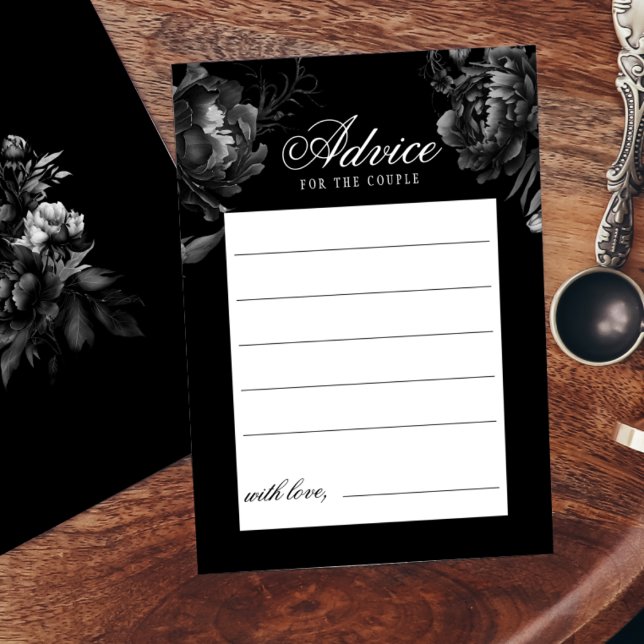Classic Gothic Black Wedding Advice Card (Creator Uploaded)