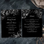 Classic Gothic Black Wedding Details and Invitation<br><div class="desc">Introducing the timeless allure of our Classic Gothic Black Wedding Details and Invitation design, where elegance meets the ethereal. An enchanting touch of dark romance adorned with intricate botanical motifs, featuring black backgrounds embellished with lush peonies and delicate roses that exude a moody sophistication perfect for your special day. Offering...</div>