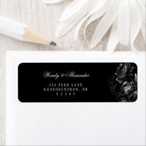 Classic Gothic Black Wedding Return Address Label
