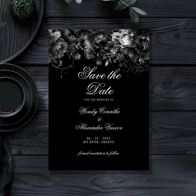 Classic Gothic Black Wedding Save The Date (Creator Uploaded)