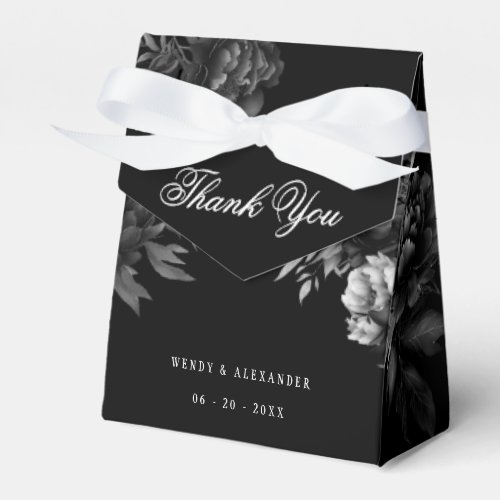 Classic Gothic Black Wedding Thank You Favor Boxes