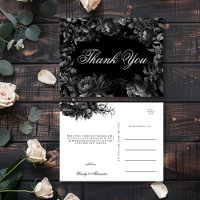 Classic Gothic Black Wedding Thank You
