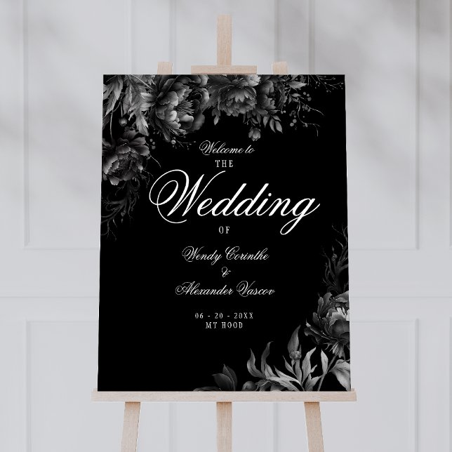 Classic Gothic Black Wedding Welcome Sign (Creator Uploaded)