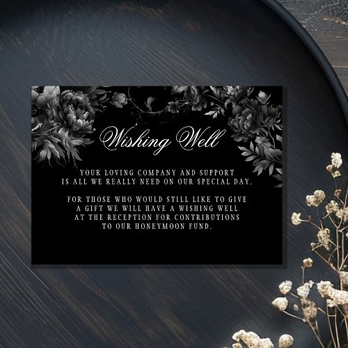 Classic Gothic Black Wedding Wishing Well Enclosure Card