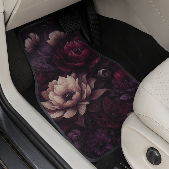 Classic Gothic Flowers Fine Art Botanical Painting Car Floor Mat (Creator Uploaded)